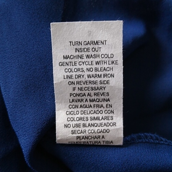 NEW Lily White Sleeveless V Neck Navy Chiffon Surplus Wrap Blouse - Picture 10 of 13